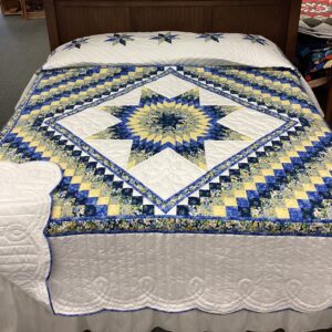 Yellow and Royal Blue King Size Star N Common Quilt