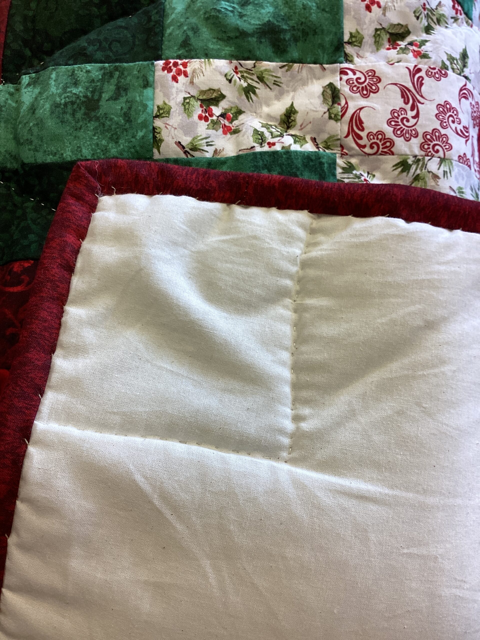 Queen Size Scrappy Diamond Shape Christmas Quilt - Image 2