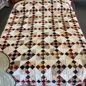 Angled 9 Patch with Quilted Hearts