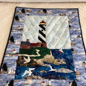 Hand Applique Lighthouse Wallhanging