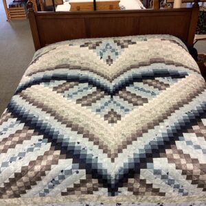 Love Within King Size Quilt in Blues and Grey