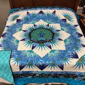 Stunning  King Size Peacock Quilt