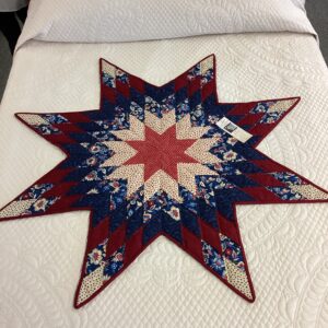 Cut Out Lone Star Hand Quilted Topper