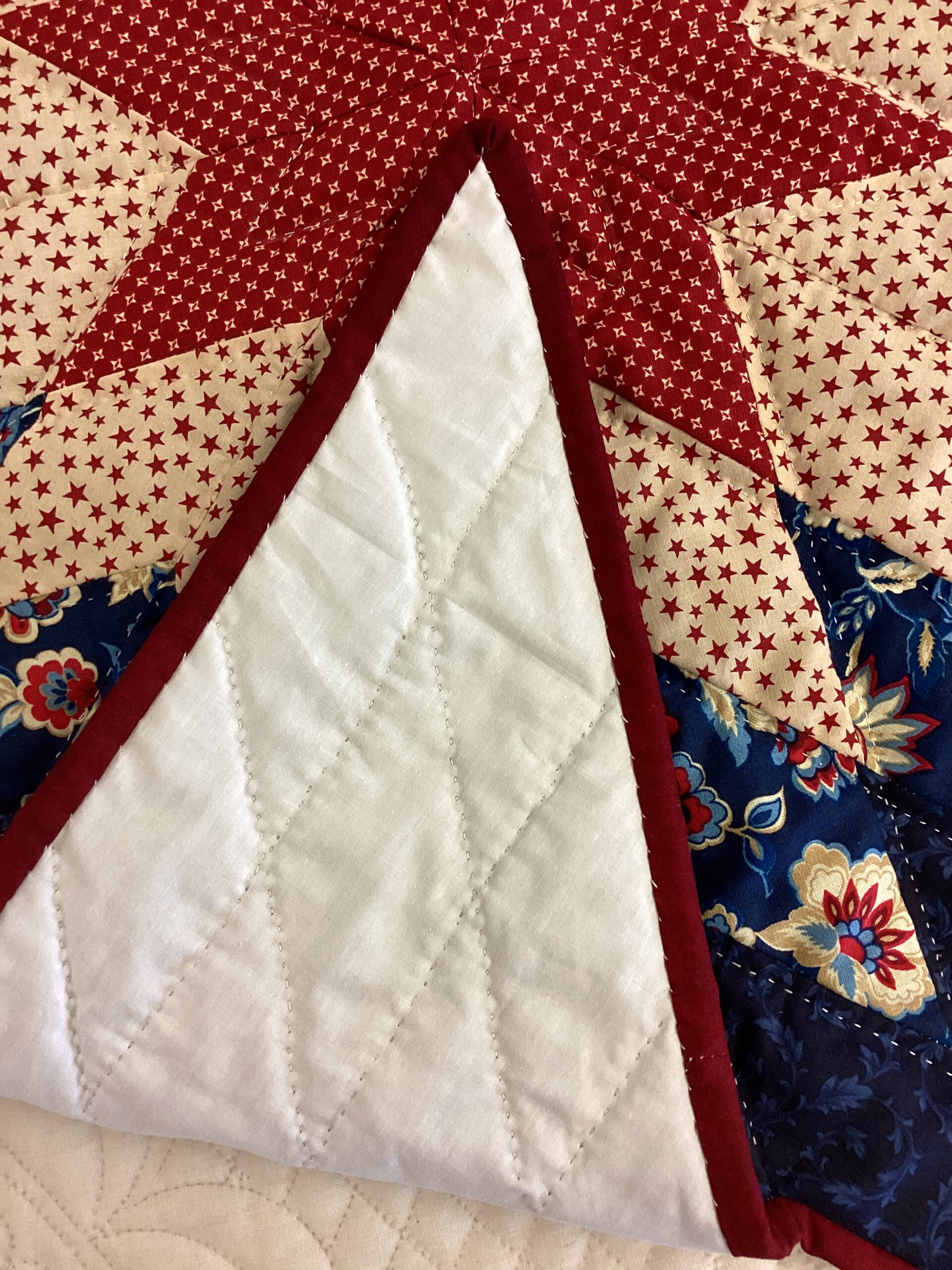 Cut Out Lone Star Hand Quilted Topper - Image 4