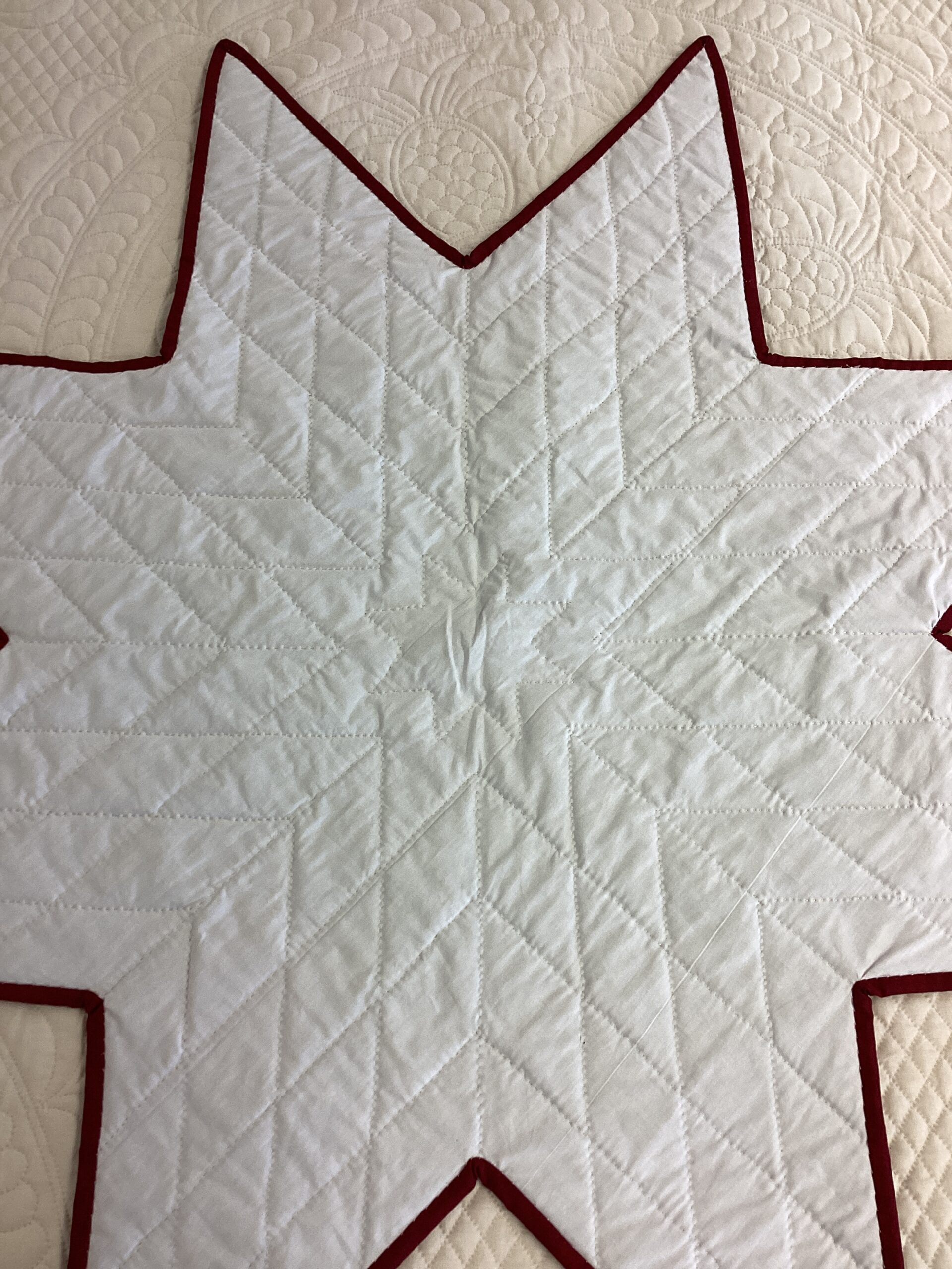 Cut Out Lone Star Hand Quilted Topper - Image 5