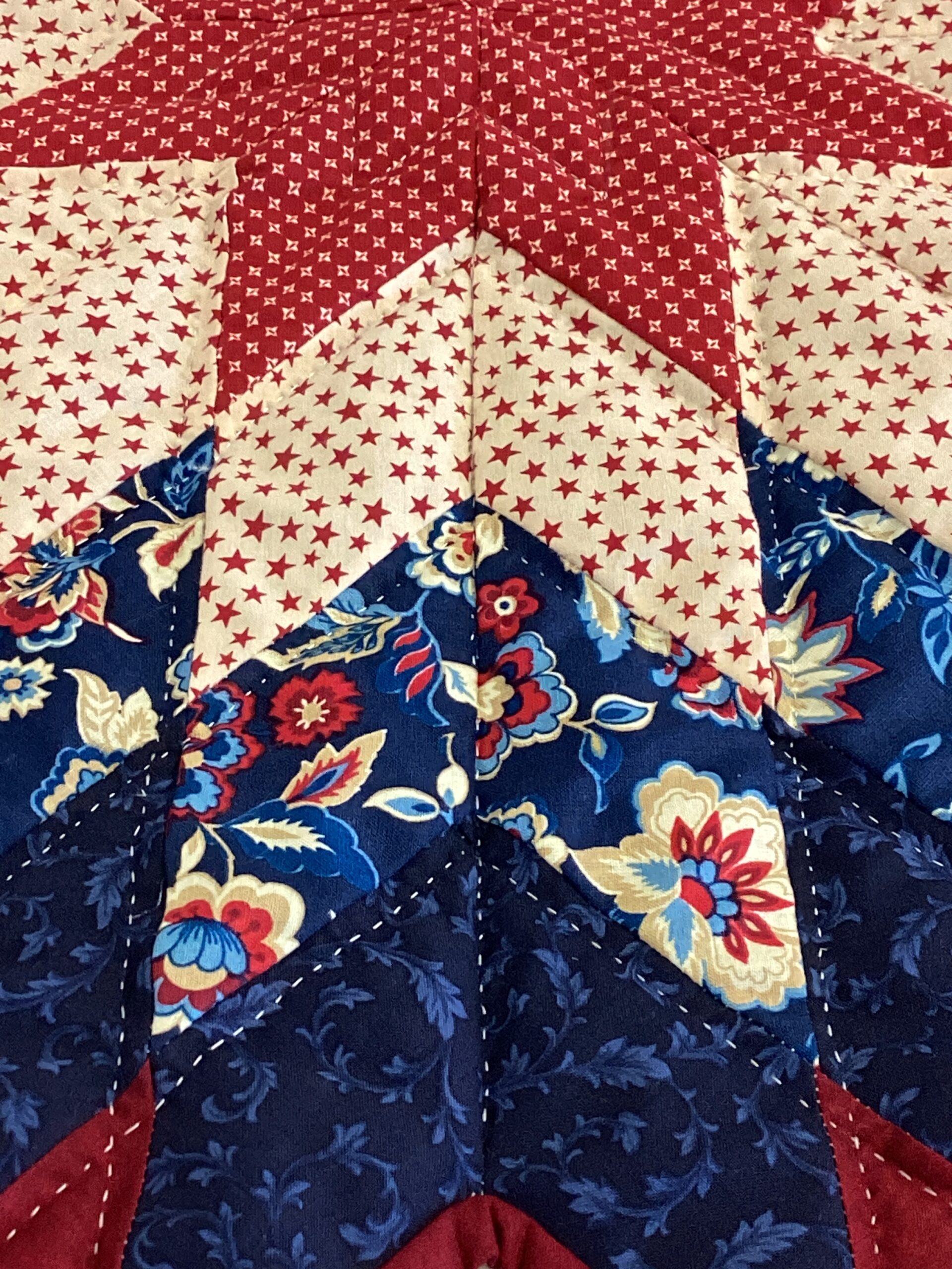 Cut Out Lone Star Hand Quilted Topper - Image 3