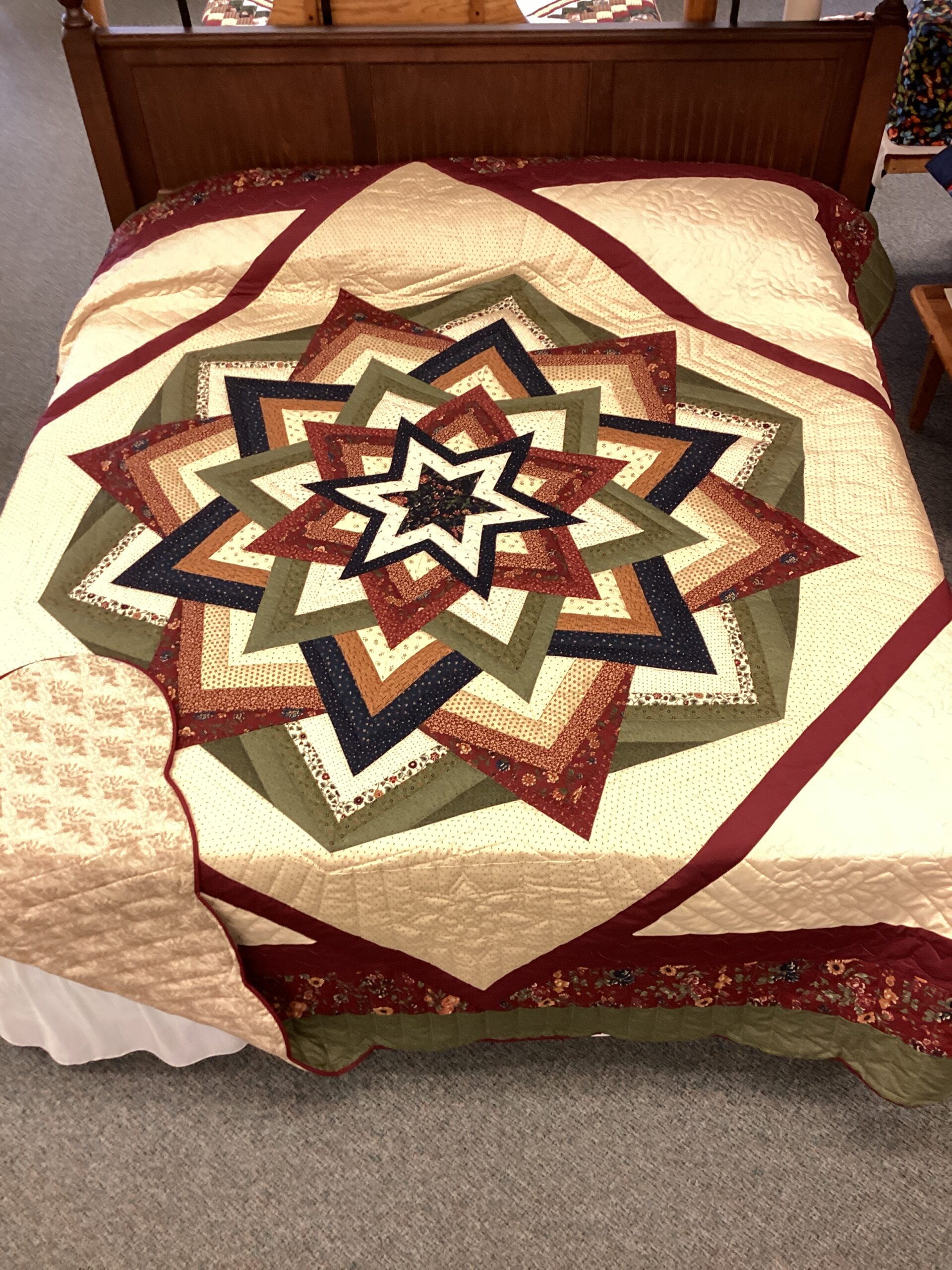 King size Hand Quilted Kaleidoscope Quilt