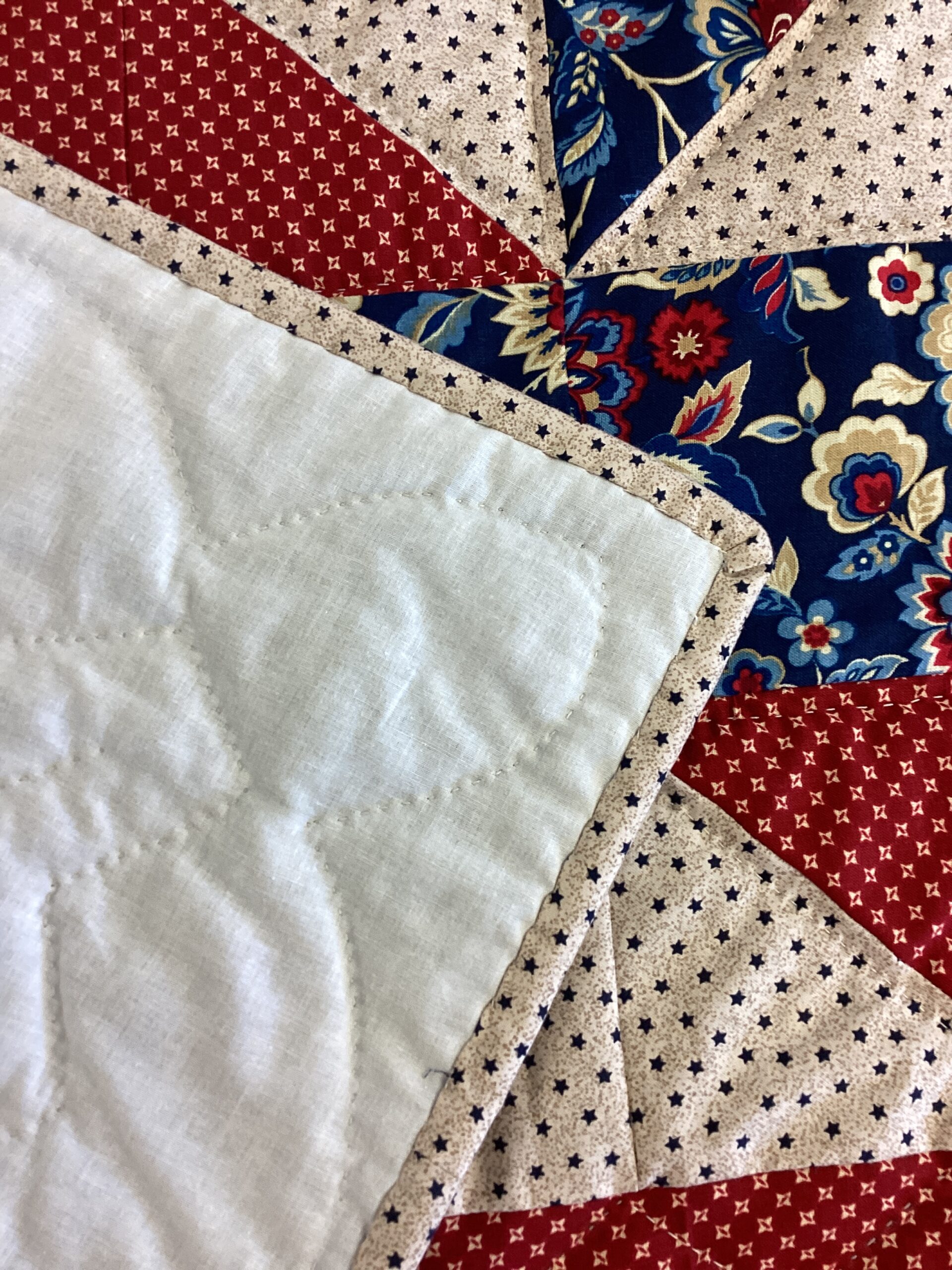 Blue Red and Cream Star Throw - Image 5