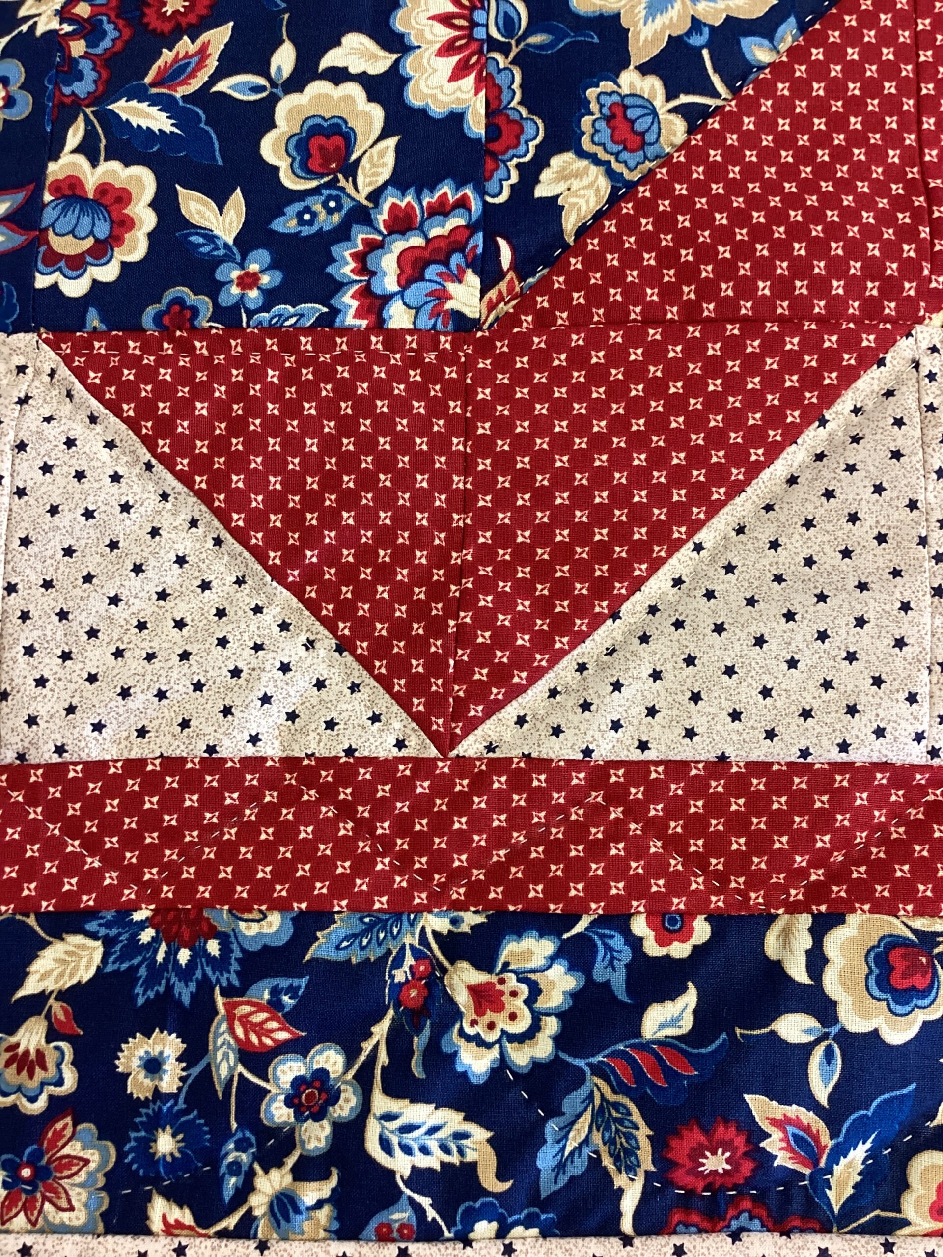 Blue Red and Cream Star Throw - Image 2