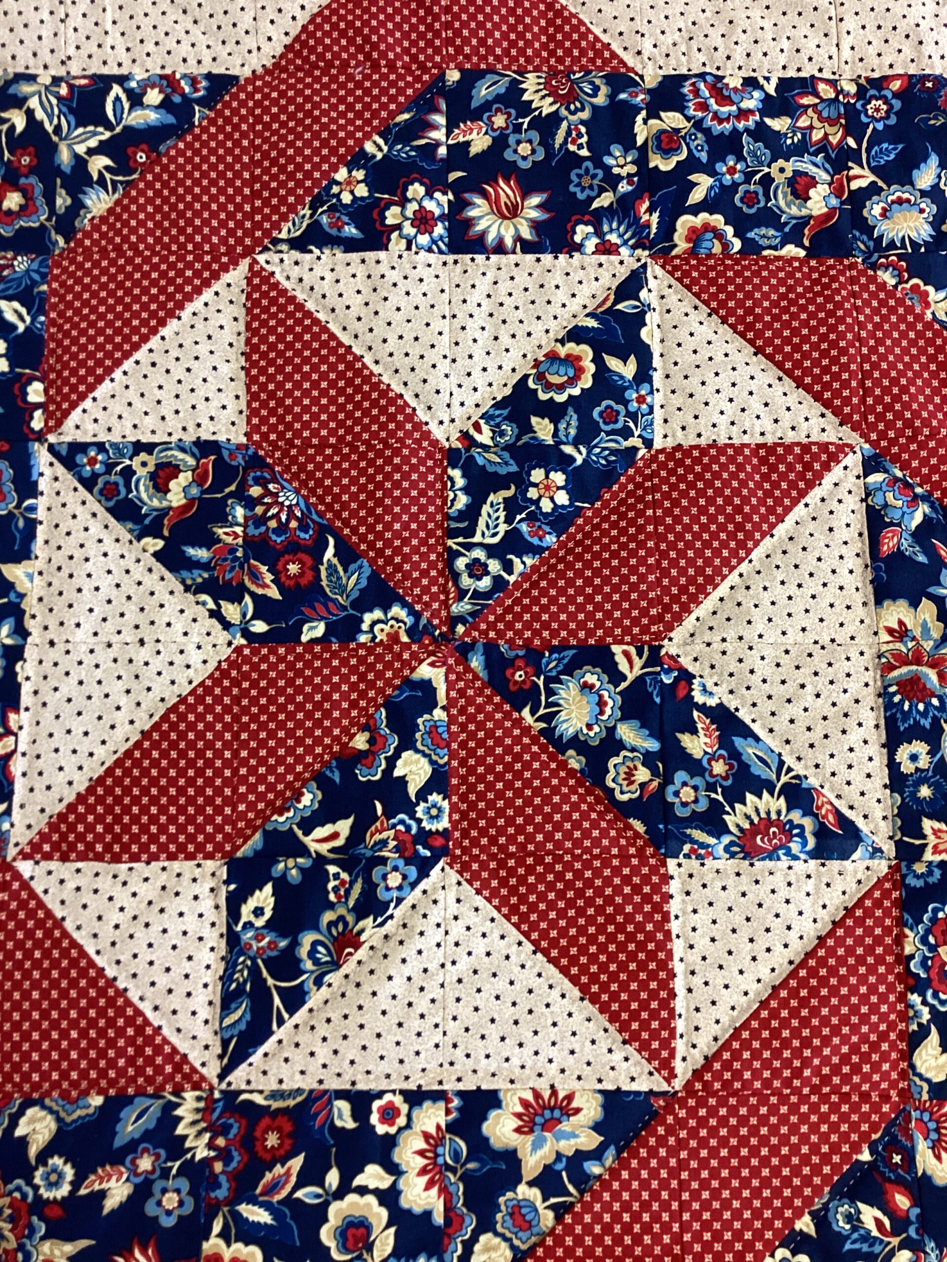 Blue Red and Cream Star Throw - Image 3