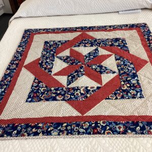 Blue Red and Cream Star Throw