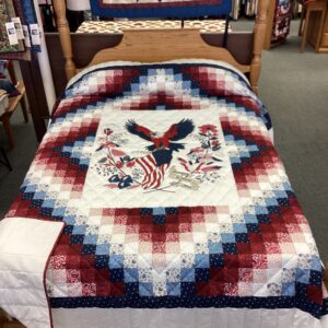 Eagle Panel Quilt Created with Red, White and Blue Fabric