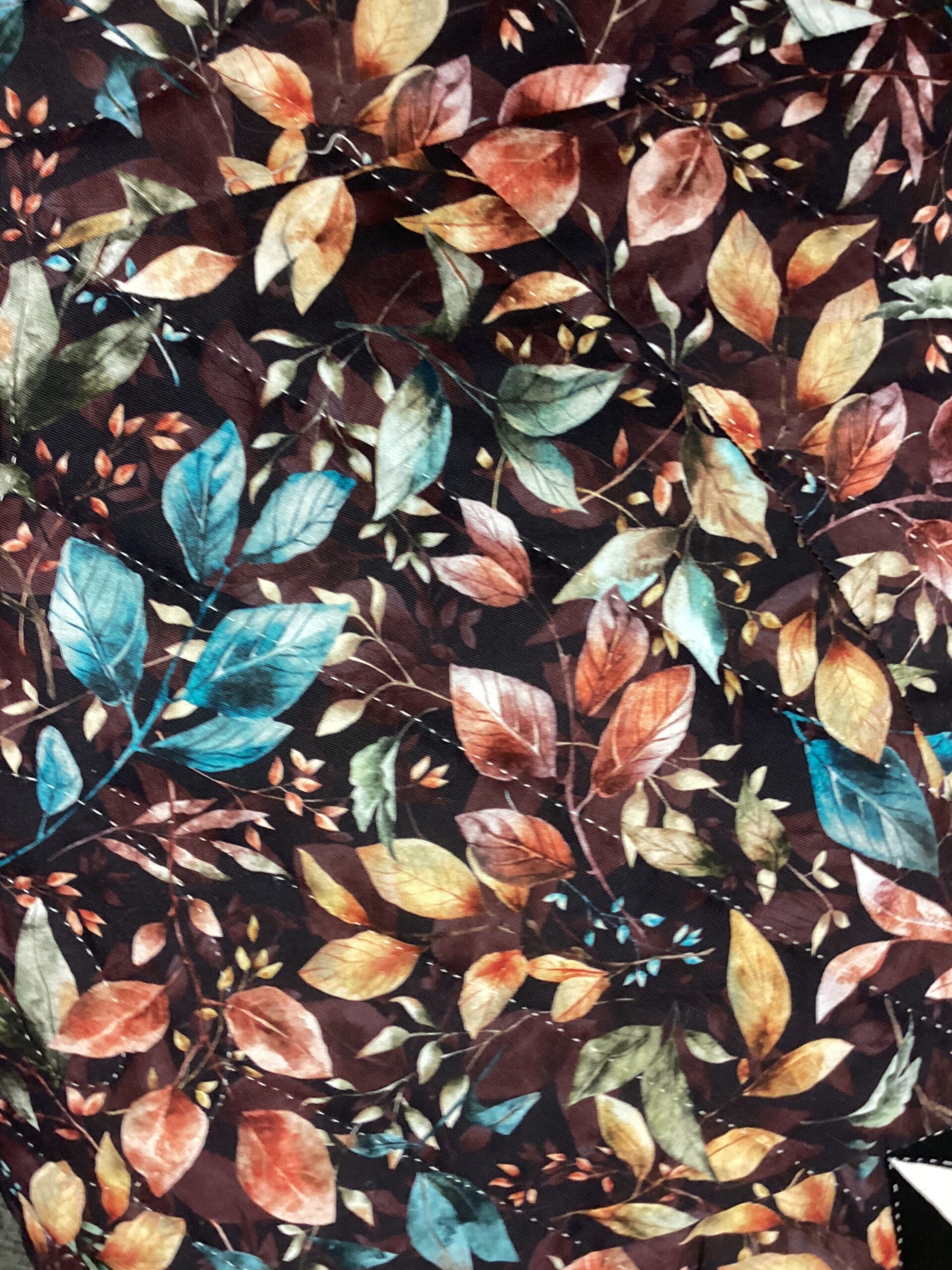 Queen Size Hand Quilted Quilt Fire Island Hosta in Fall Colors - Image 2
