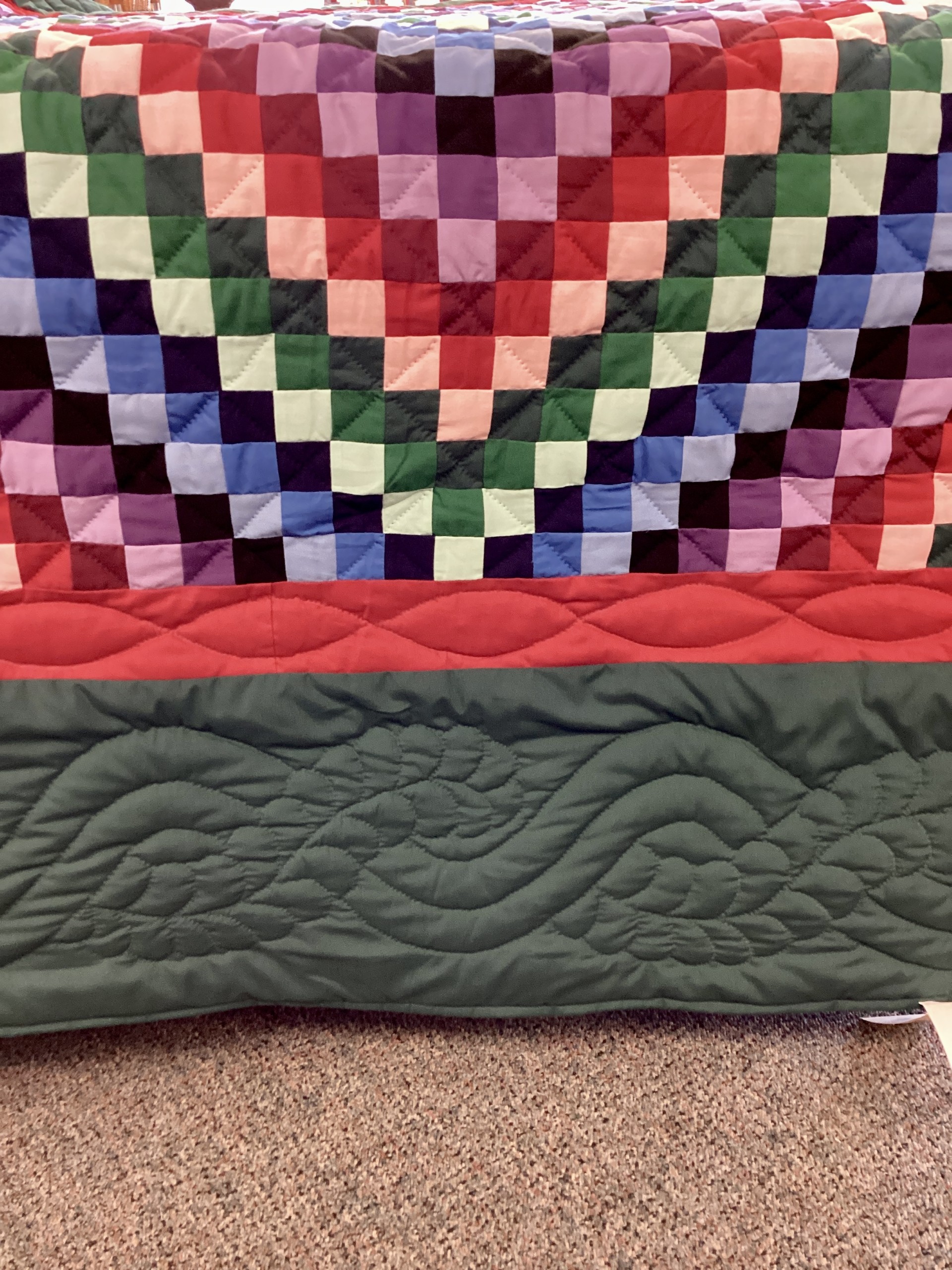 Hand Quilted Double Size Multicolor Trip Around the World - Image 4
