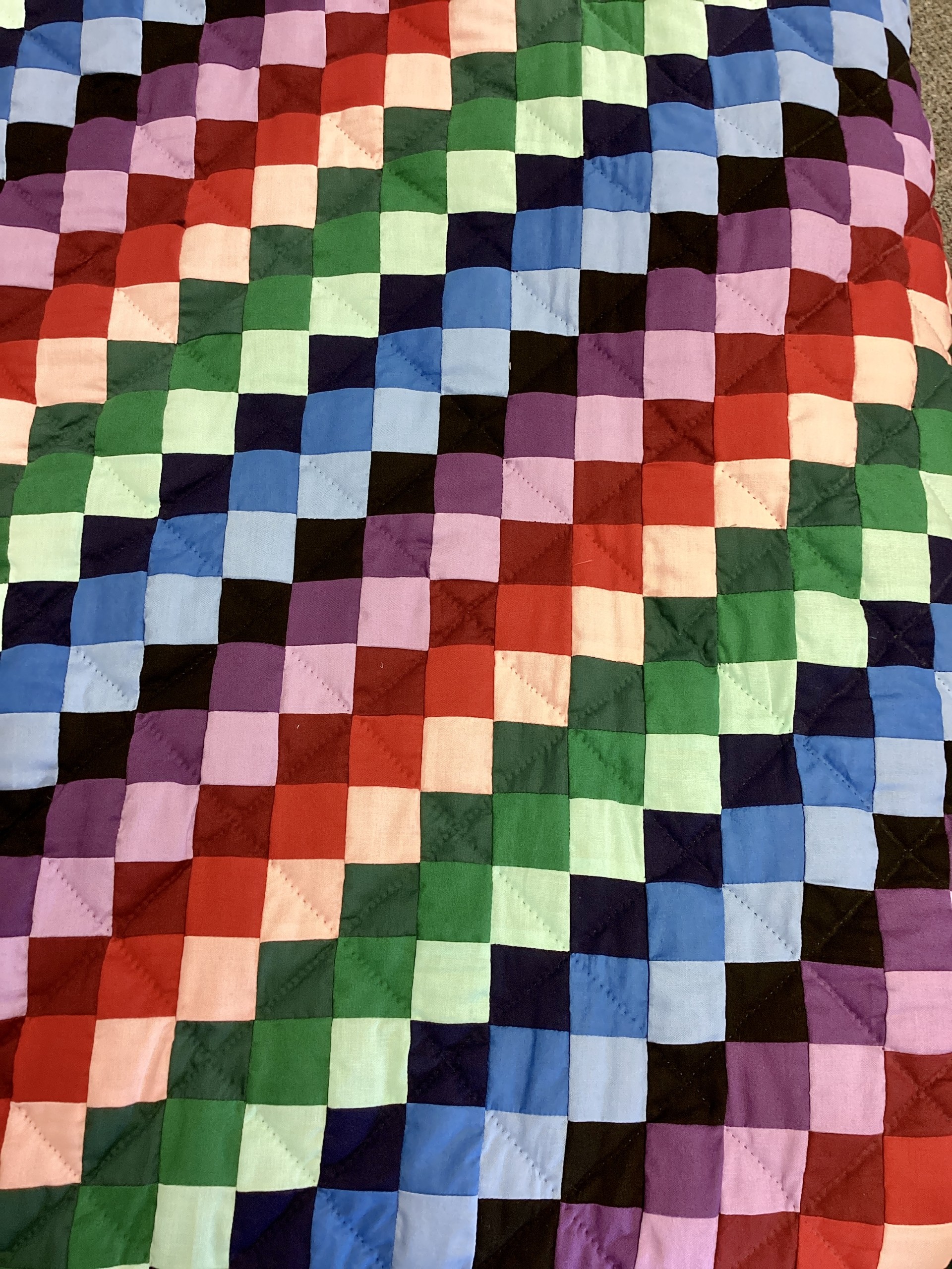 Hand Quilted Double Size Multicolor Trip Around the World - Image 3